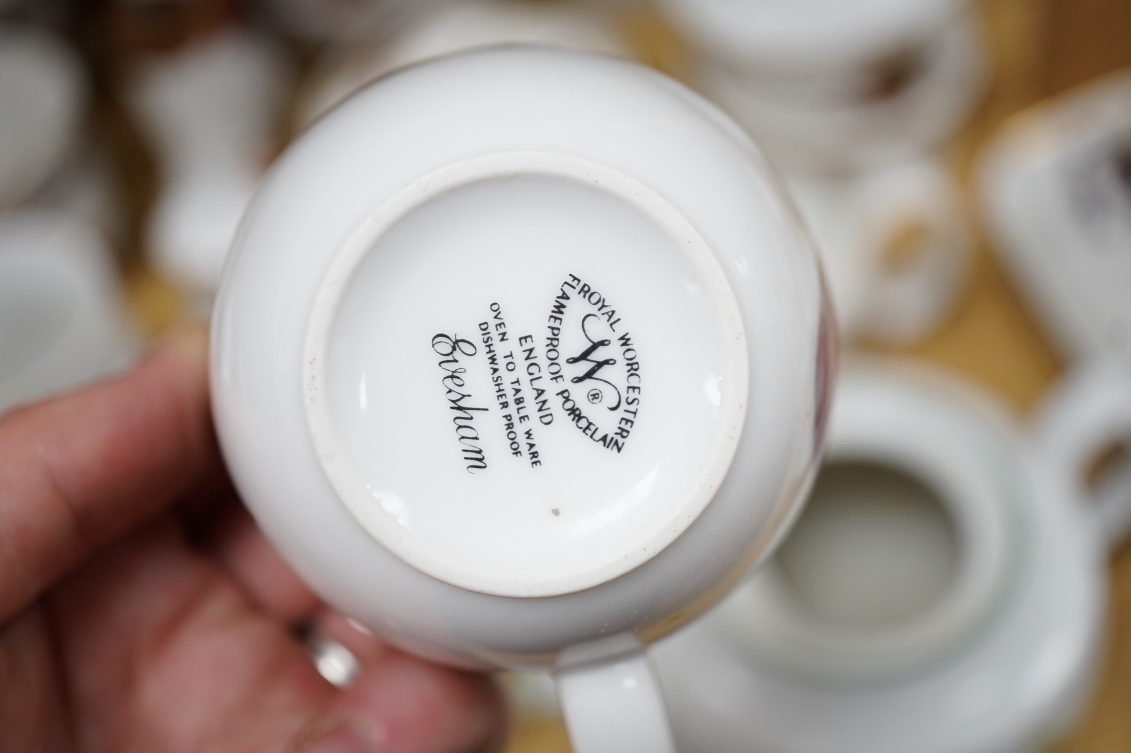 A quantity of Worcester Evesham dinner and tea wares, approx 120 pieces
